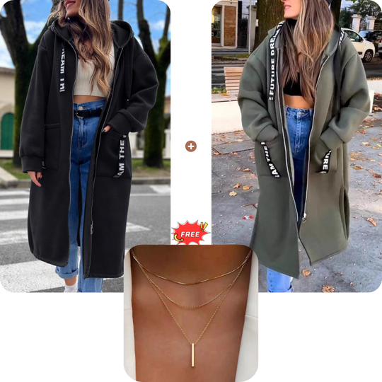 ⌛Limited-Time Offer🧥New This Season - Long Zipper Hoodie with Pockets - Versatile, Warm, and Comfortable