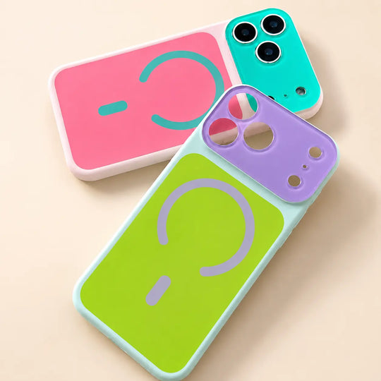 95K+ SOLD!Dopamine Color Block MagSafe Case – Ultra-Slim Matte Hard PC Cover for iPhone 17 Pro Max