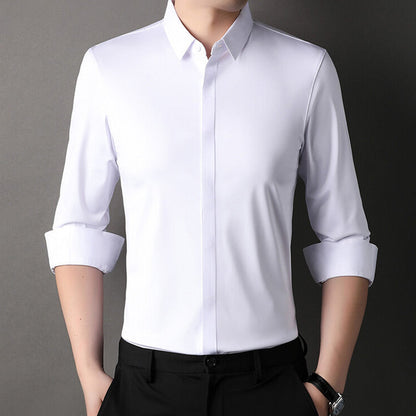 🔥Promoción do último día 50% de desconto🔥Camisa abotoada sen engurras para home