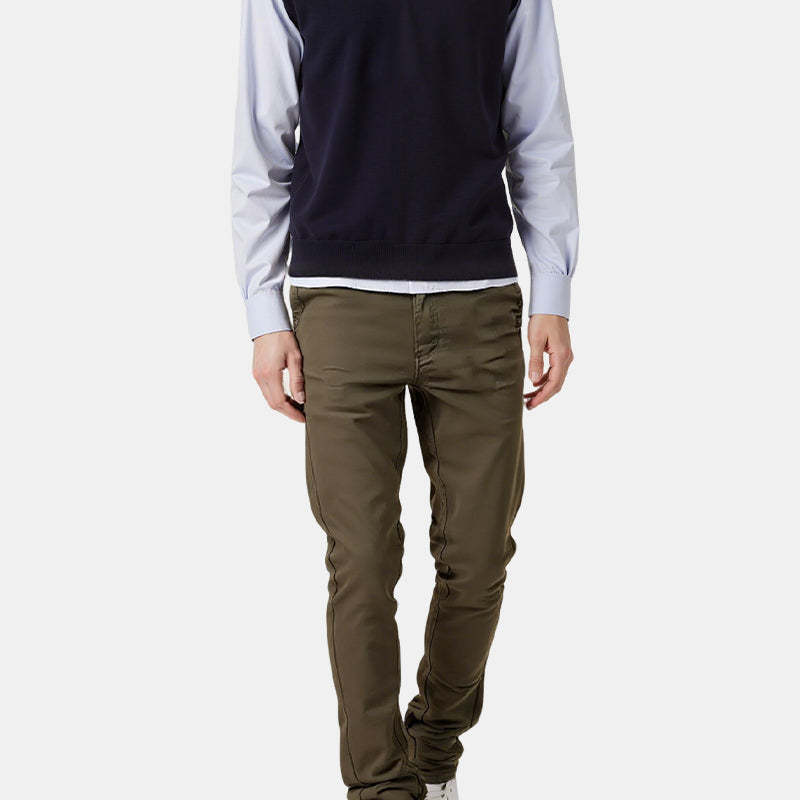 👖Men’s Casual Slim-Fit Solid Color Pants+Belt