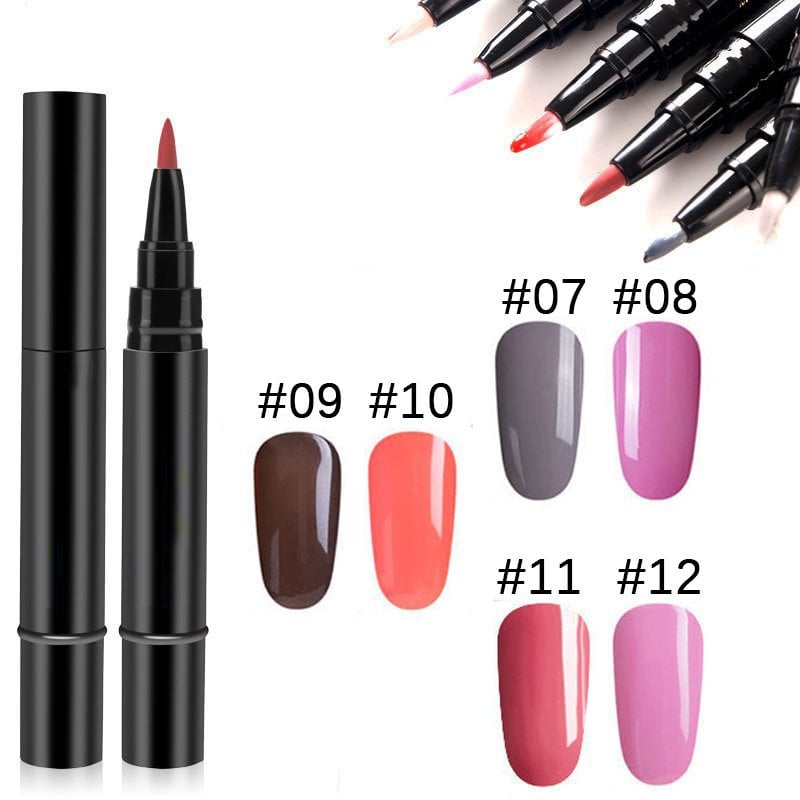 One Step Gel Nail Pen | 3-in-1 No Topcoat UV Nail Polish | Long-Lasting DIY Manicure Pen with Precision Tip🎨