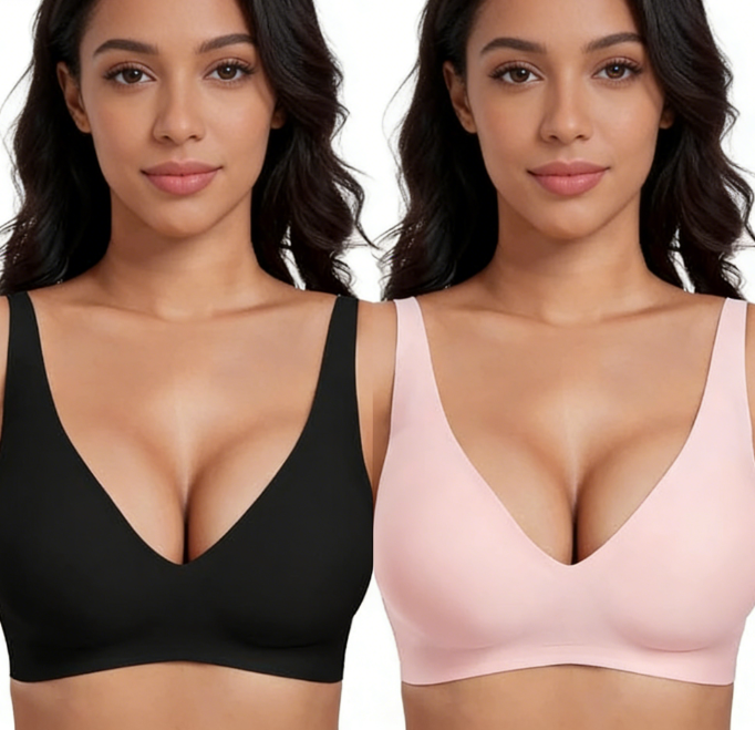 Jelly Wireless Womens Comfortable Wireless Bras Push Up Bralettes Seamless Tshirts Bras Deep V Everyday Bras
