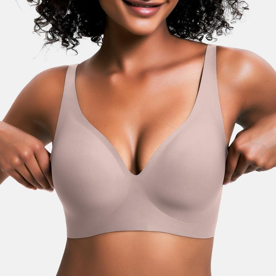 🔥Lowest price in the last 30 days🔥Jelly Wireless Womens Comfortable Wireless Bras Push Up Bralettes Seamless Tshirts Bras Deep V Everyday Bras