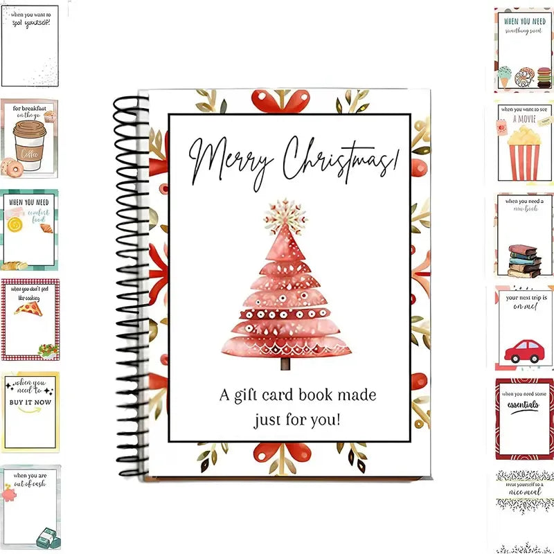 🎅Christmas Gift Card Booklet 👍DIY Spiral-Bound Christmas Gift Card Holder Book