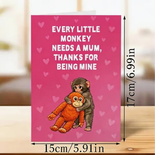 ❤️Punch the Monkey Cute Mother's Day Card A playful, heartfelt way to say "thank you" to the best mum in the jungle this Mother's Day!