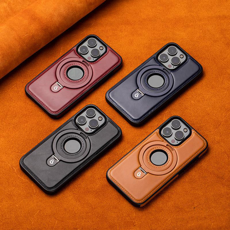 Full Faux Leather Shockproof Magnetic Case for iPhone