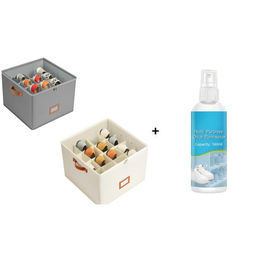 Fabric shoe organizer, storage box