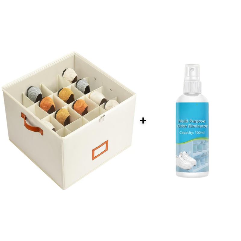 Fabric shoe organizer, storage box