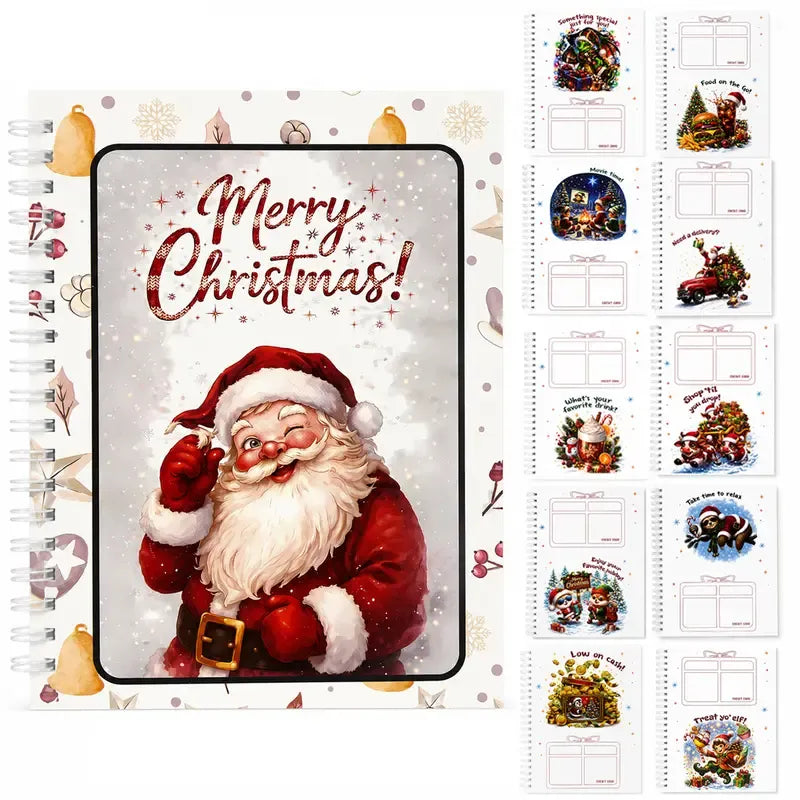 🎅Christmas Gift Card Booklet 👍DIY Spiral-Bound Christmas Gift Card Holder Book