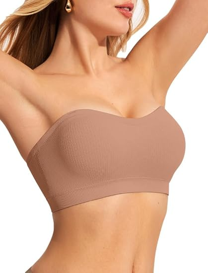 ProKloud Strapless Push Up Bras for Women Wireless Bandeau Bra Non-Slip Silicone Tube Top Padded Convertible Bralette