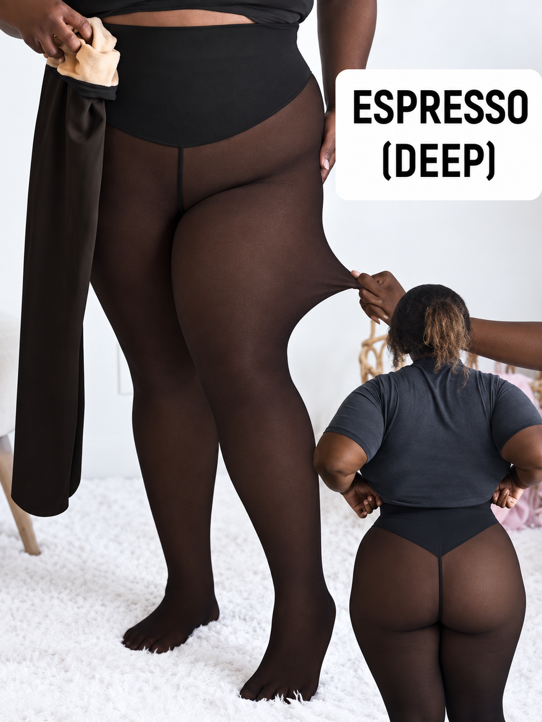 Viral One-Seam Shaping Fleece Leggings – High-Waisted Tummy Control & Warmth