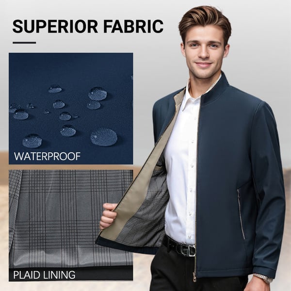 ✨REDUCERE 49%✨Jachetă casual cu fermoar și guler înalt pentru bărbați