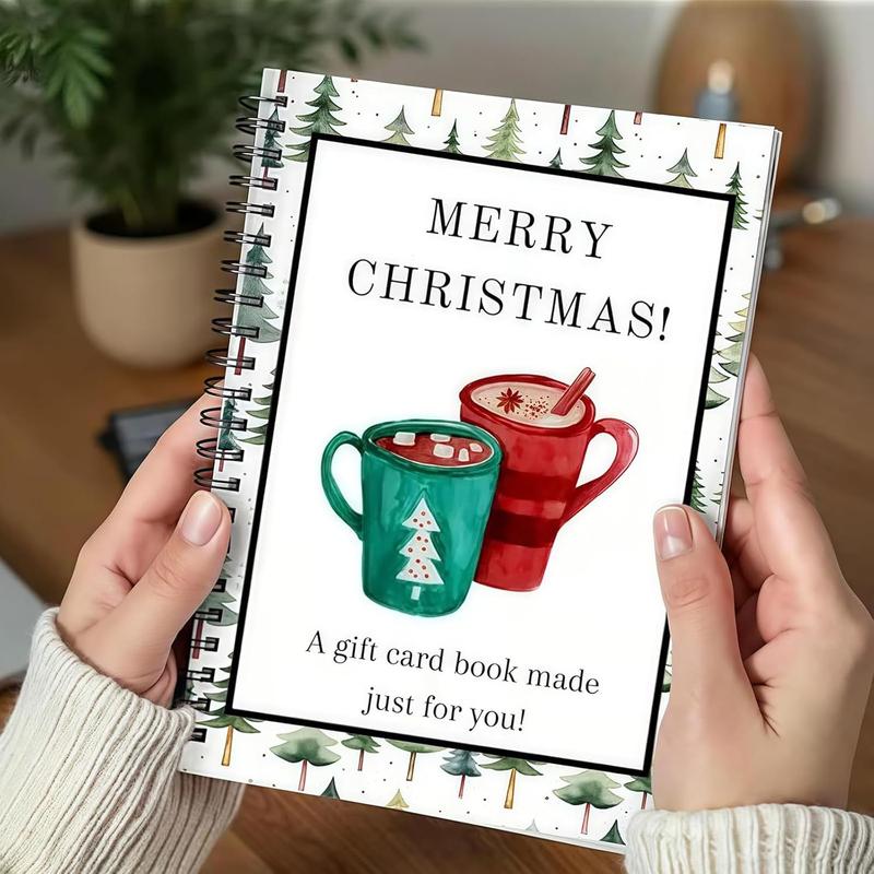 🎅Christmas Gift Card Booklet 👍DIY Spiral-Bound Christmas Gift Card Holder Book