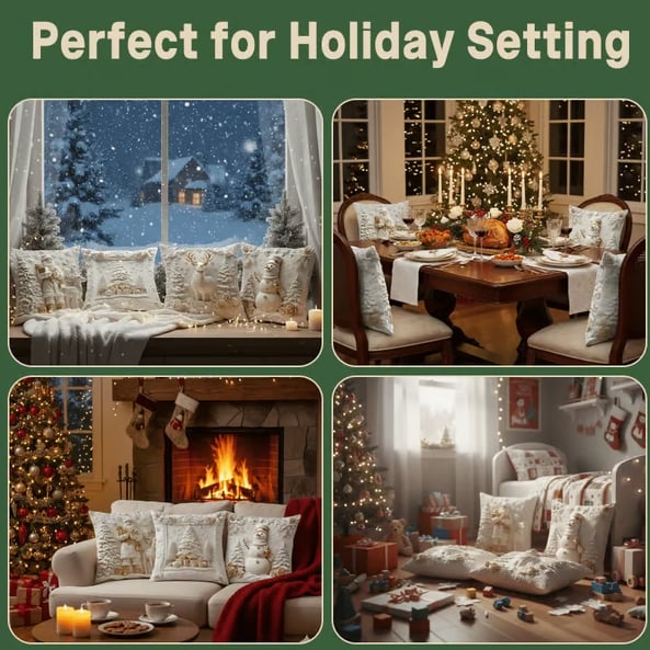 🔥Last Day Promotion 49% OFF🔥 Buy 1 Get 1 Free🎉- Christmas Cushion Covers Set