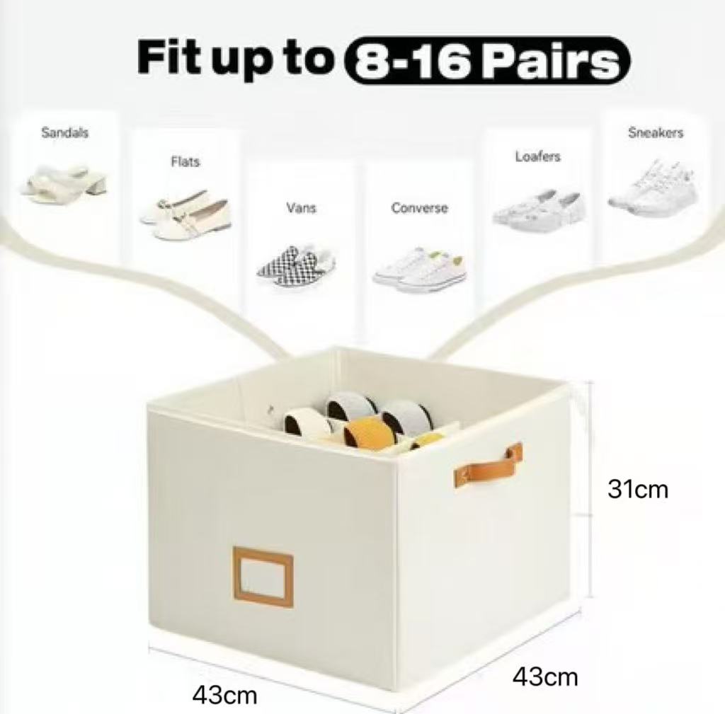 Fabric shoe organizer, storage box