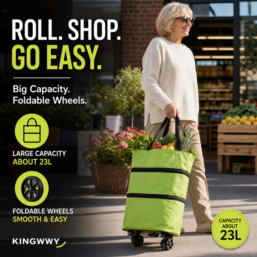 2-in-1 Foldable Shopping Cart✨Portable Lightweight Grocery Trolley