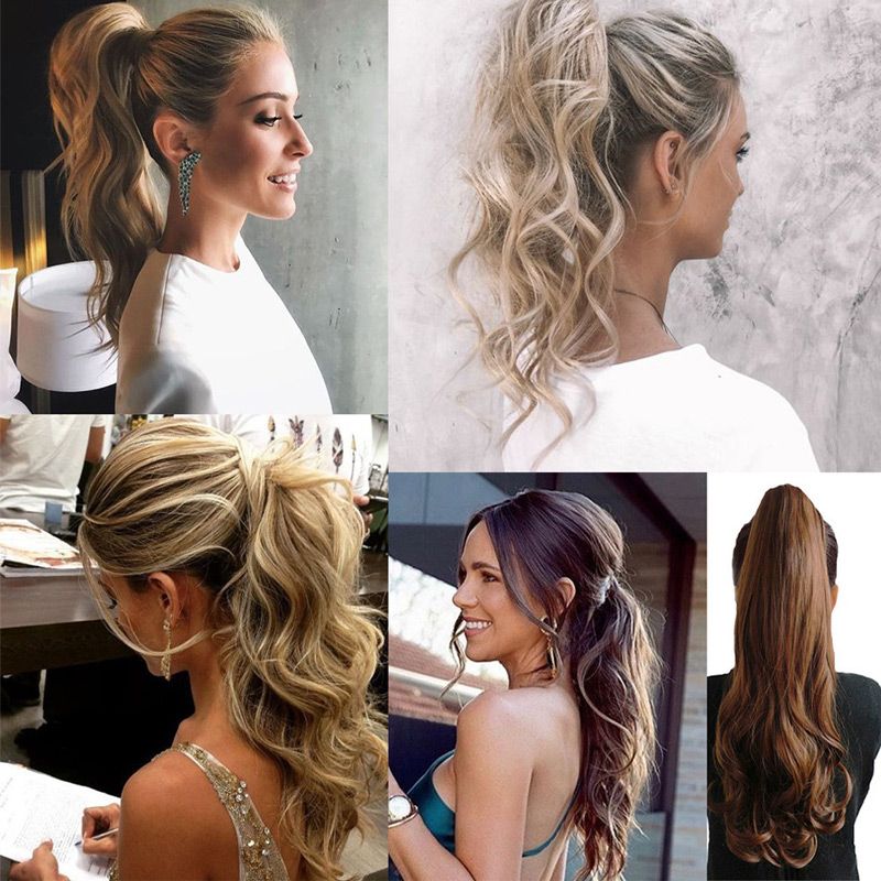Curly Wig High Ponytail with claw clip