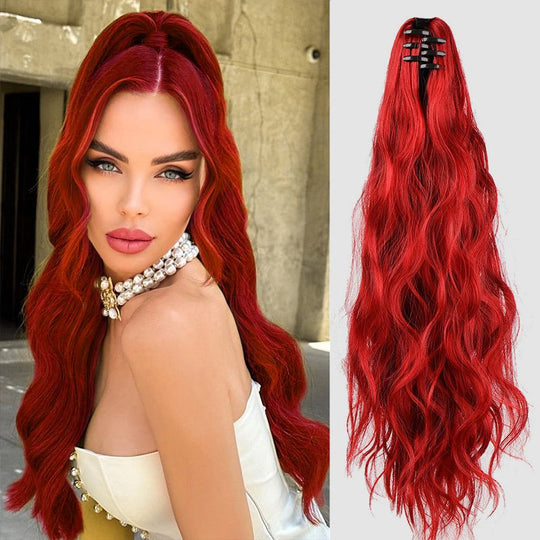 Curly Wig High Ponytail with claw clip