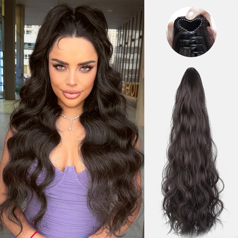 Curly Wig High Ponytail with claw clip