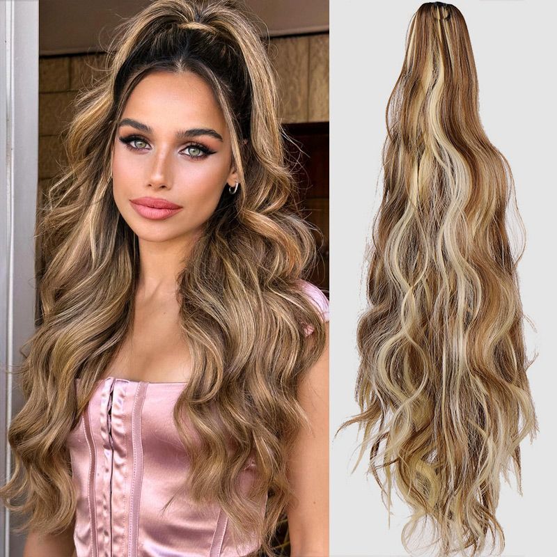 Curly Wig High Ponytail with claw clip