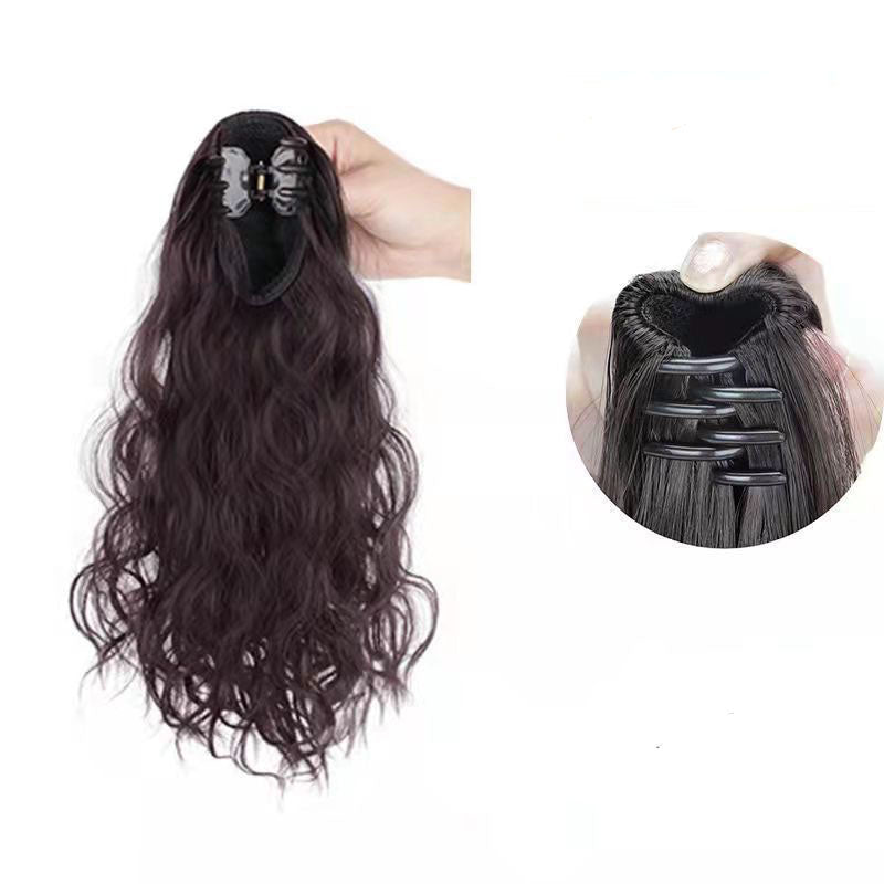 Curly Wig High Ponytail with claw clip