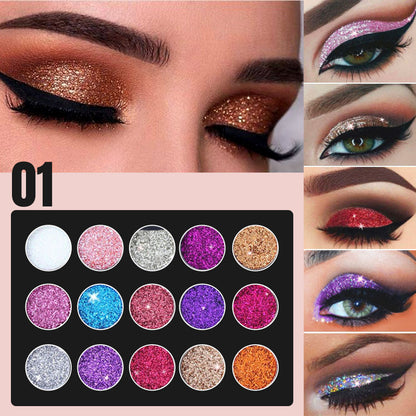 Tavolozza di ombretto glitter da 15 colori