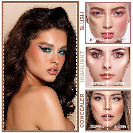 Sada 43 barev módní přenosné palety make-upu