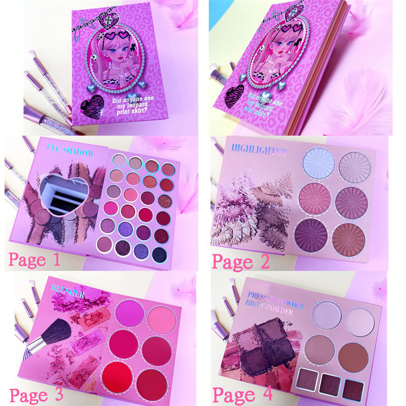 Sada 43 barev módní přenosné palety make-upu