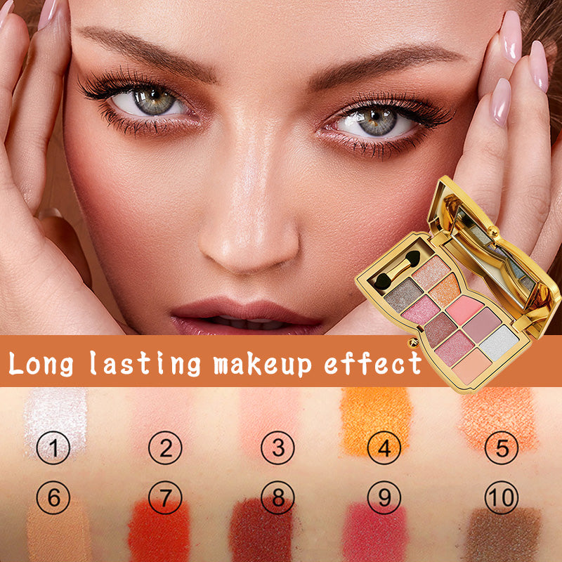 Paleta de farduri de pleoape cu sclipici în 10 culori