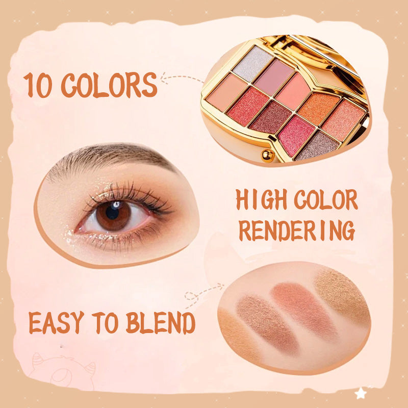 Paleta de farduri de pleoape cu sclipici în 10 culori