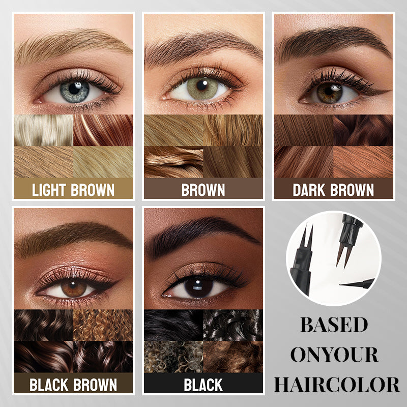 🎉KÖP 1 FÅ 1 GRATIS🎉2-i-1 flytande ögonbrynspenna -- Vattentät och svettålig