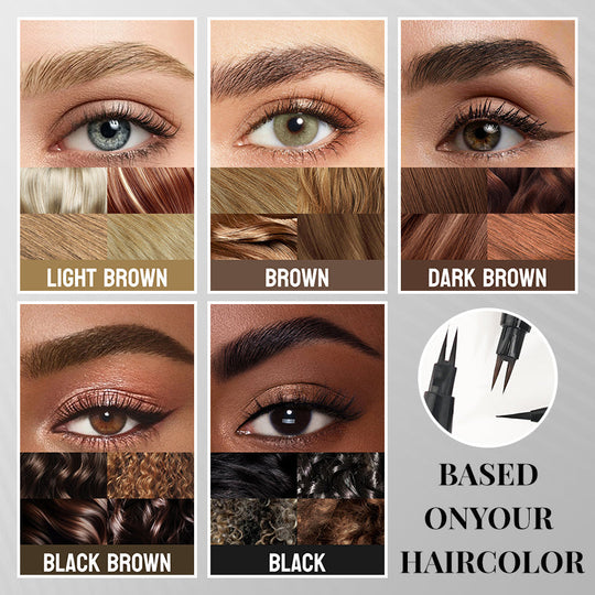 🎉KÖP 1 FÅ 1 GRATIS🎉2-i-1 flytande ögonbrynspenna -- Vattentät och svettålig