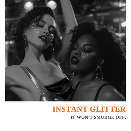 Glitterin ihonhoitopisarat kasvot tatuoinnin