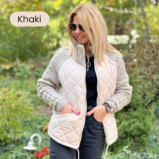 ⏳Time-limited Special⏰Women's Knit Patchwork Puffy Jacket
