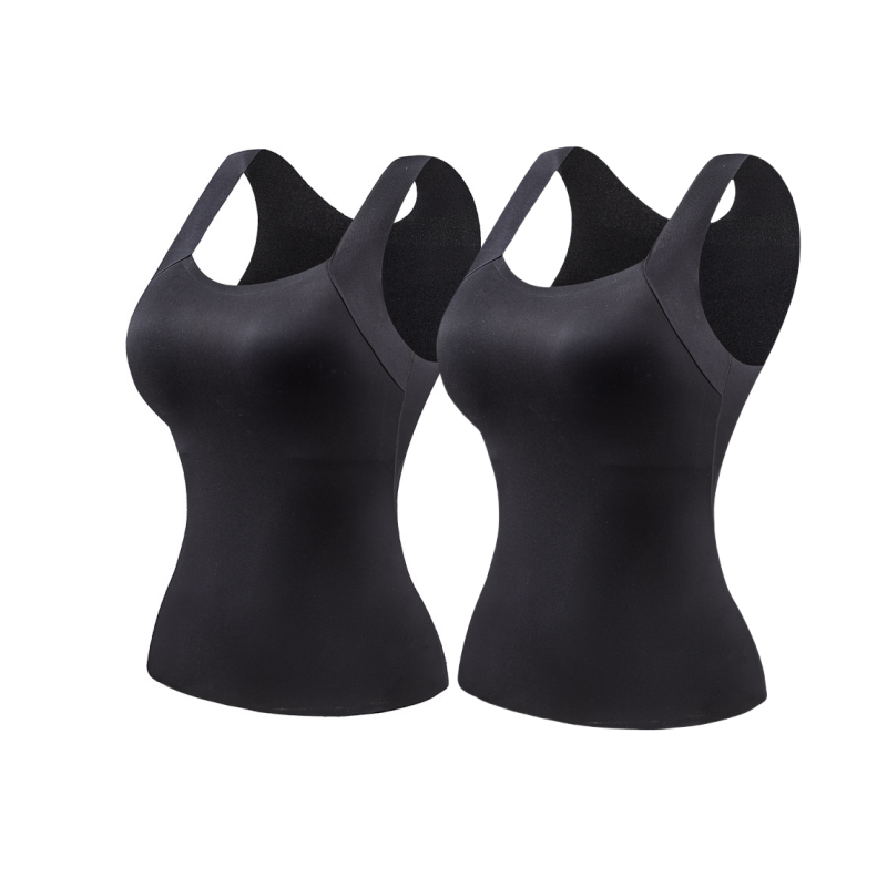 2-Piece Set💕Women’s U Neck Thermal Tank Tops with Built-In Bra