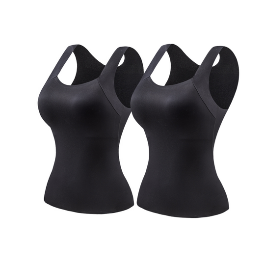 2-Piece Set💕Women’s U Neck Thermal Tank Tops with Built-In Bra