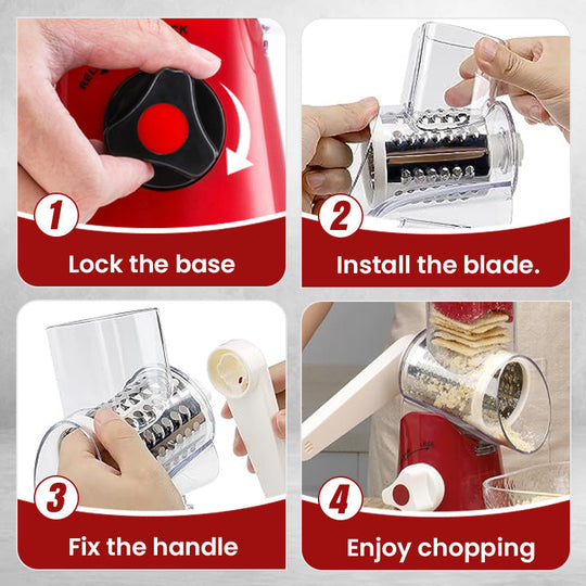 🔥 Saldi Cucina 2025 50% di SCONTO🔥 Grattugia e tritatutto rotante manuale multifunzionale 🚀🥕