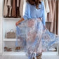 🌷🩵Rebaixas limitadas de primavera 50 % de desconto🩵🌷Conxunto azul de top con lazo na parte traseira e saia de tul