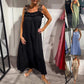 💖Venda limitada 50% de desconto💖Vestido longo informal sen mangas con petos para muller