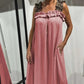 💖Venda limitada 50% de desconto💖Vestido longo informal sen mangas con petos para muller