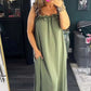 💖Venda limitada 50% de desconto💖Vestido longo informal sen mangas con petos para muller