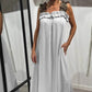 💖Venda limitada 50% de desconto💖Vestido longo informal sen mangas con petos para muller