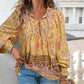 🌸Ofertas de primavera con 50 % de desconto💐 Camisa de manga longa con escote en V estampada para muller