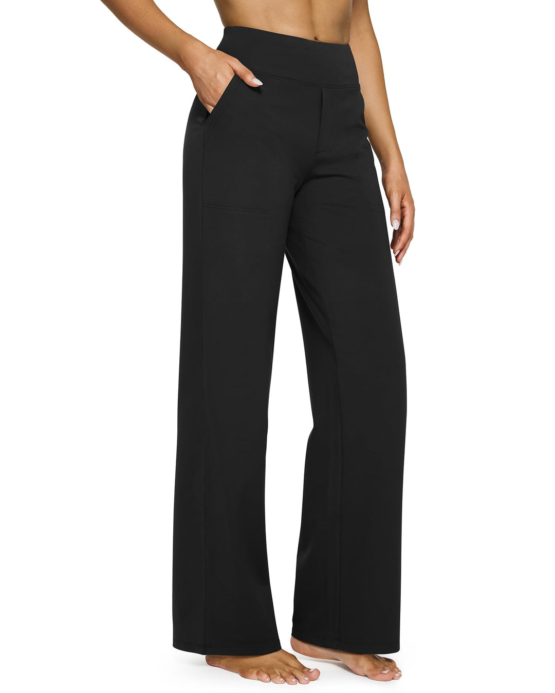 G4Free Loose High-Waist Business Casual Pants Yoga Pants Women Wide Leg Pants with Pockets Comfortable Athletic Sweatpants