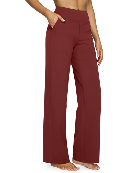 G4Free Loose High-Waist Business Casual Pants Yoga Pants Women Wide Leg Pants with Pockets Comfortable Athletic Sweatpants