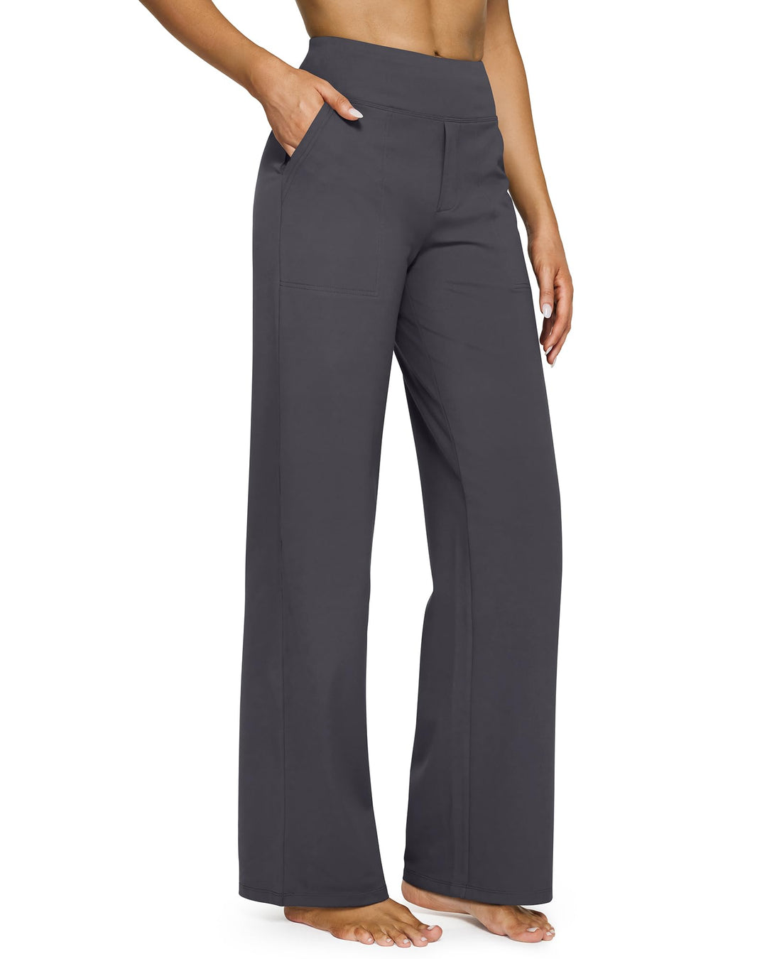 G4Free Loose High-Waist Business Casual Pants Yoga Pants Women Wide Leg Pants with Pockets Comfortable Athletic Sweatpants