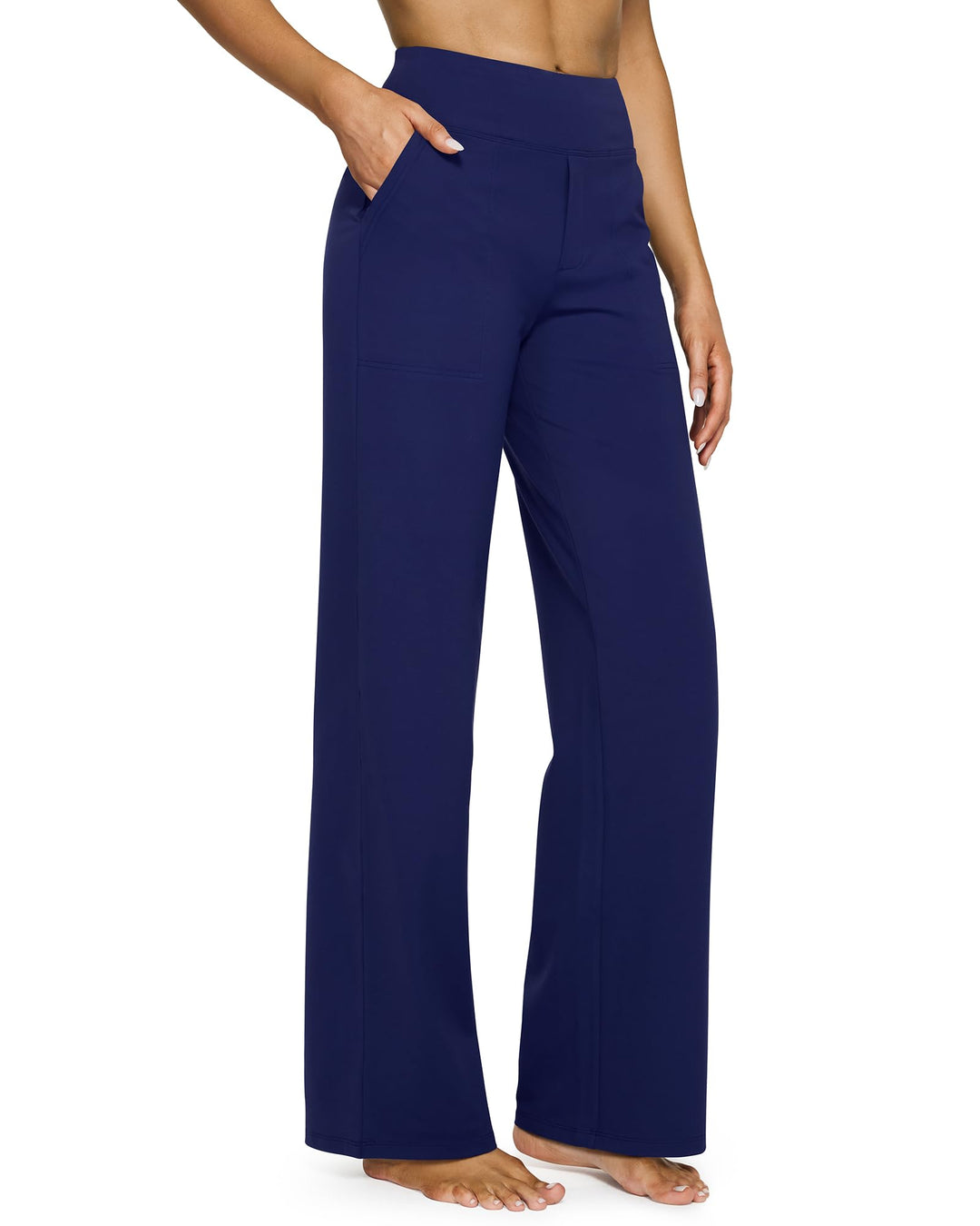 G4Free Loose High-Waist Business Casual Pants Yoga Pants Women Wide Leg Pants with Pockets Comfortable Athletic Sweatpants