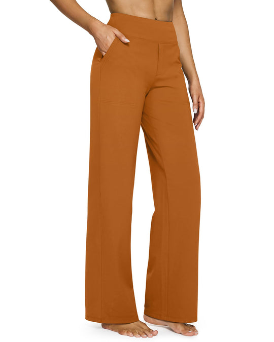 G4Free Loose High-Waist Business Casual Pants Yoga Pants Women Wide Leg Pants with Pockets Comfortable Athletic Sweatpants