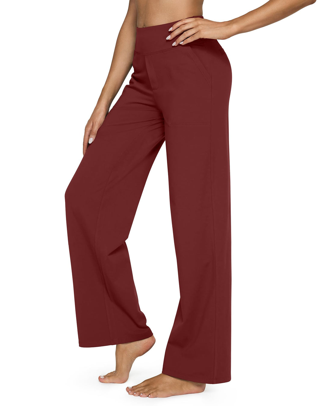 G4Free Loose High-Waist Business Casual Pants Yoga Pants Women Wide Leg Pants with Pockets Comfortable Athletic Sweatpants