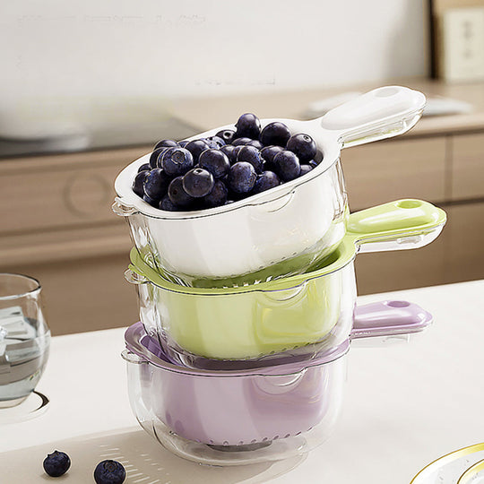 Coș de scurgere multifuncțional, portabil, cu două straturi